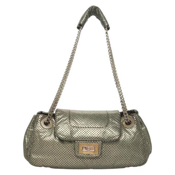 Chanel 2,55 Silver Leather shoulder - Picture 1 of 10